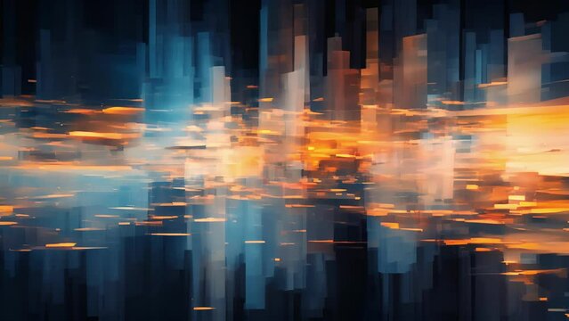 Digital Turmoil A chaotic and evershifting landscape of digital noise and glitches, representing the unpredictable nature of algorithmic chaos.