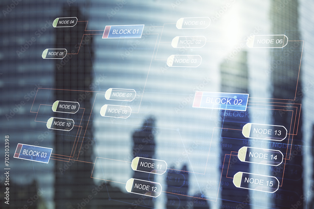 Leinwandbilder abstract virtual coding illustration on modern architecture background, software development concept