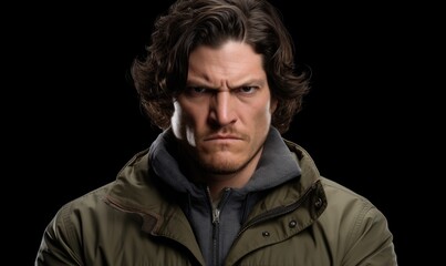 Obraz premium Angry young man. Anger expression concept