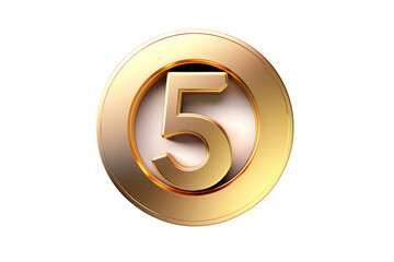 Obraz premium Gold number. 3D rendering isolated on transparent background,png file