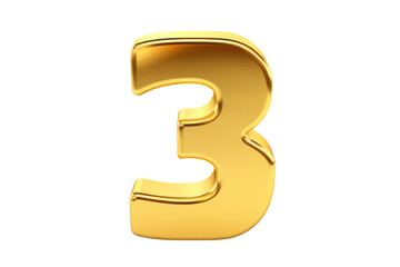 Naklejka premium Gold number. 3D rendering isolated on transparent background,png file
