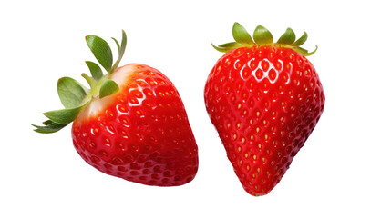 colorful strawberries isolated on transparent background,png file