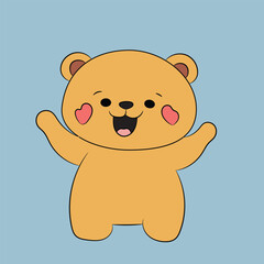 cartoon happy and funny panda bear illustration 