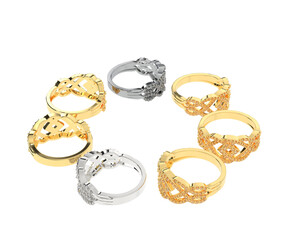 Jewelry isolated on background. 3d rendering - illustration