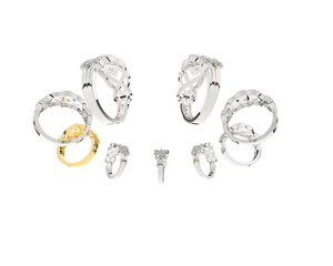Jewelry isolated on background. 3d rendering - illustration