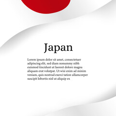 Japan textile waving flag ribbon Banner Template Background, peace, independence day, News Report, Square Banner