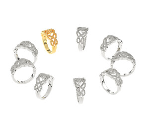 Jewelry isolated on background. 3d rendering - illustration