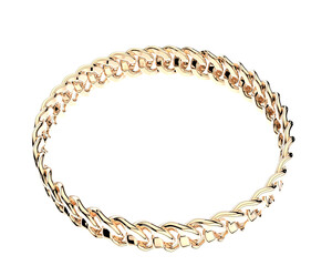 Gold bracelet isolated on background. 3d rendering - illustration