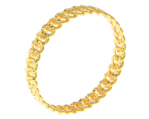 Gold bracelet isolated on background. 3d rendering - illustration
