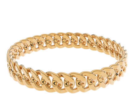 Gold bracelet isolated on background. 3d rendering - illustration