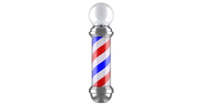 Barber shop rotating pole light - 3D animation seamlessly loopable