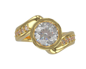 Jewelry isolated on background. 3d rendering - illustration