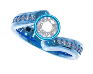 Diamond ring isolated on background. 3d rendering - illustration