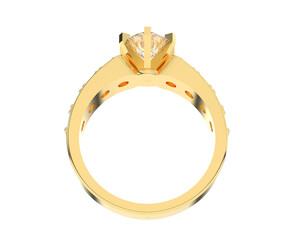 Obraz premium Diamond ring isolated on background. 3d rendering - illustration