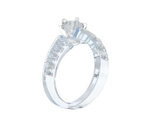 Diamond ring isolated on background. 3d rendering - illustration