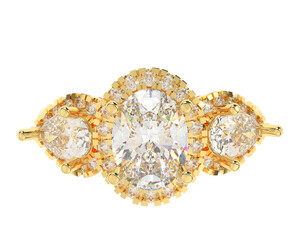 Diamond ring isolated on background. 3d rendering - illustration