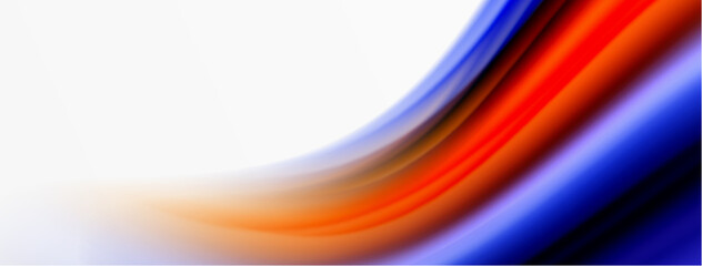 Rainbow color silk blurred wavy line background on white, luxuriously vibrant visually captivating backdrop. Stunning blend of colors reminiscent of rainbow, silky and gracefully blurred wavy pattern