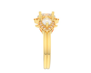 Diamond ring isolated on background. 3d rendering - illustration