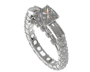 Diamond ring isolated on background. 3d rendering - illustration