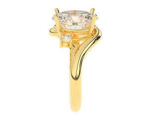 Diamond ring isolated on background. 3d rendering - illustration