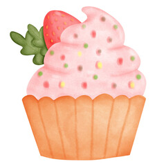 cupcake with pink icing