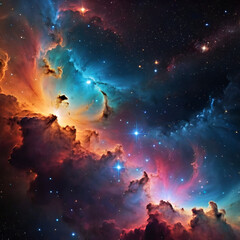 Colorful space galaxy cloud nebula. Stary night cosmos. Universe science astronomy. Supernova dark background wallpaper