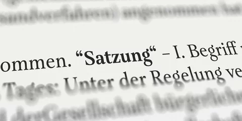 Das Wort Satzung im Buch erklärt © Nico
