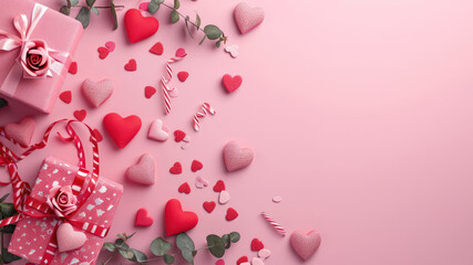Valentine's day with love and gifts, landscape photos

