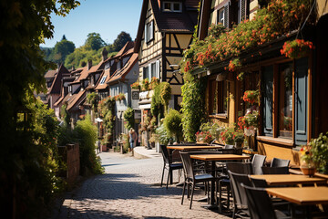Fototapeta na wymiar Generative AI - An old traditional street in rural Germany