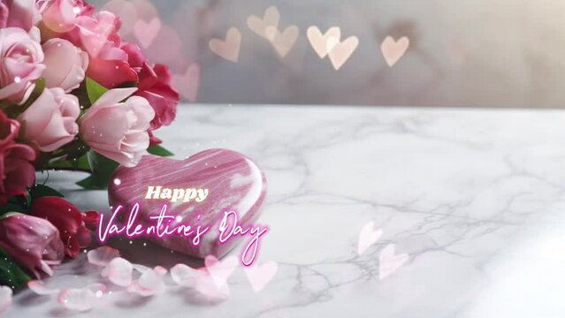 Happy Valentines Day Greetings with Heart Shaped Chocolates AI generated Video