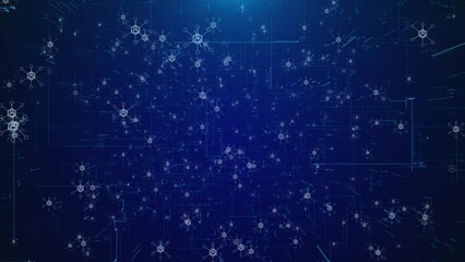 Abstract Big Data Digital Business Hitech technology lines numbers matrix Background animation. 4K AI Technology Innovation plexus and science, futuristic universe cyber network server online 3D - Powered by Adobe