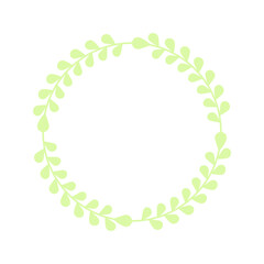 Easter circle frame, wreath with branches. Vector illustration.