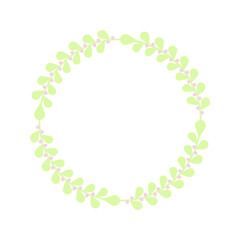 Easter circle frame, wreath with branches. Vector illustration.