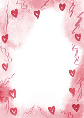 Pink Valentine's Day background. PNG transparent digitally hand painted illustration