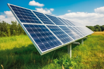 Solar panels and wind power generation equipment. Producing of clean ecological electrical energy, ecological and renewable energy concepts.