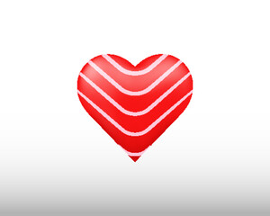Realistic 3d heart love. Vector illustration, Heart icon