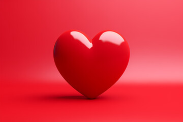 Red heart on red background. Valentine's Day background.