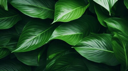 Seamless pattern of green leaves. Tropical background. illustration. Generative AI
