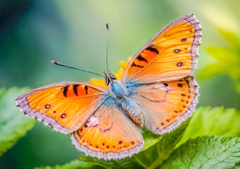 Obraz premium close-up photo butterfly on flower