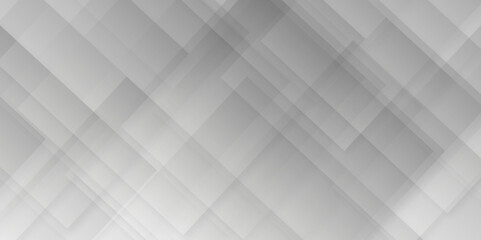 Fototapeta premium Abstract white and gray background design with layers of textured white transparent material in triangle and squares shapes. White color technology concept geometric line vector background.