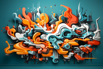 Graffiti Fusion: Lebendiger Hintergrund im urbanen Street-Art-Style