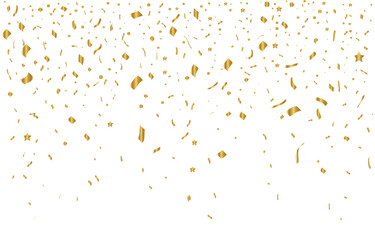 Vector confetti. Golden tinsel, confetti fall from the sky. Shiny confetti . Holiday, birthday. vector illustration - obrazy, fototapety, plakaty