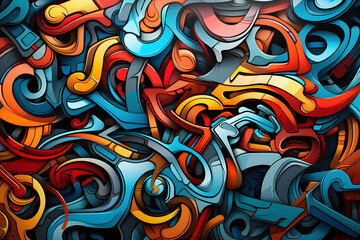 Naklejka premium Graffiti Fusion: Lebendiger Hintergrund im urbanen Street-Art-Style