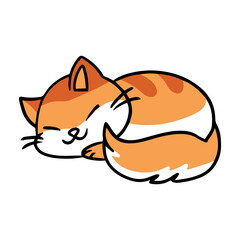 cat sleeping cartoon illustration 