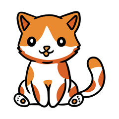cat sitting cartoon illustration 