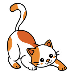 cat play cartoon illustration 