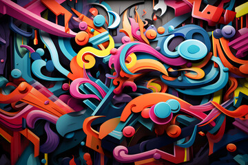 Graffiti Fusion: Lebendiger Hintergrund im urbanen Street-Art-Style