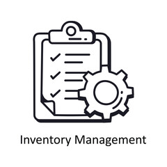 Fototapeta na wymiar Inventory Management vector outline doodle Design illustration. Symbol on White background EPS 10 File 
