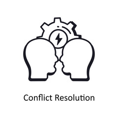Conflict Resolution vector outline doodle Design illustration. Symbol on White background EPS 10 File 