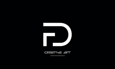 DF, FD, D, F abstract letters logo monogram